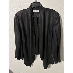 ❤️Tahari Women’s Plus Faux Leather Waterfall Jacket